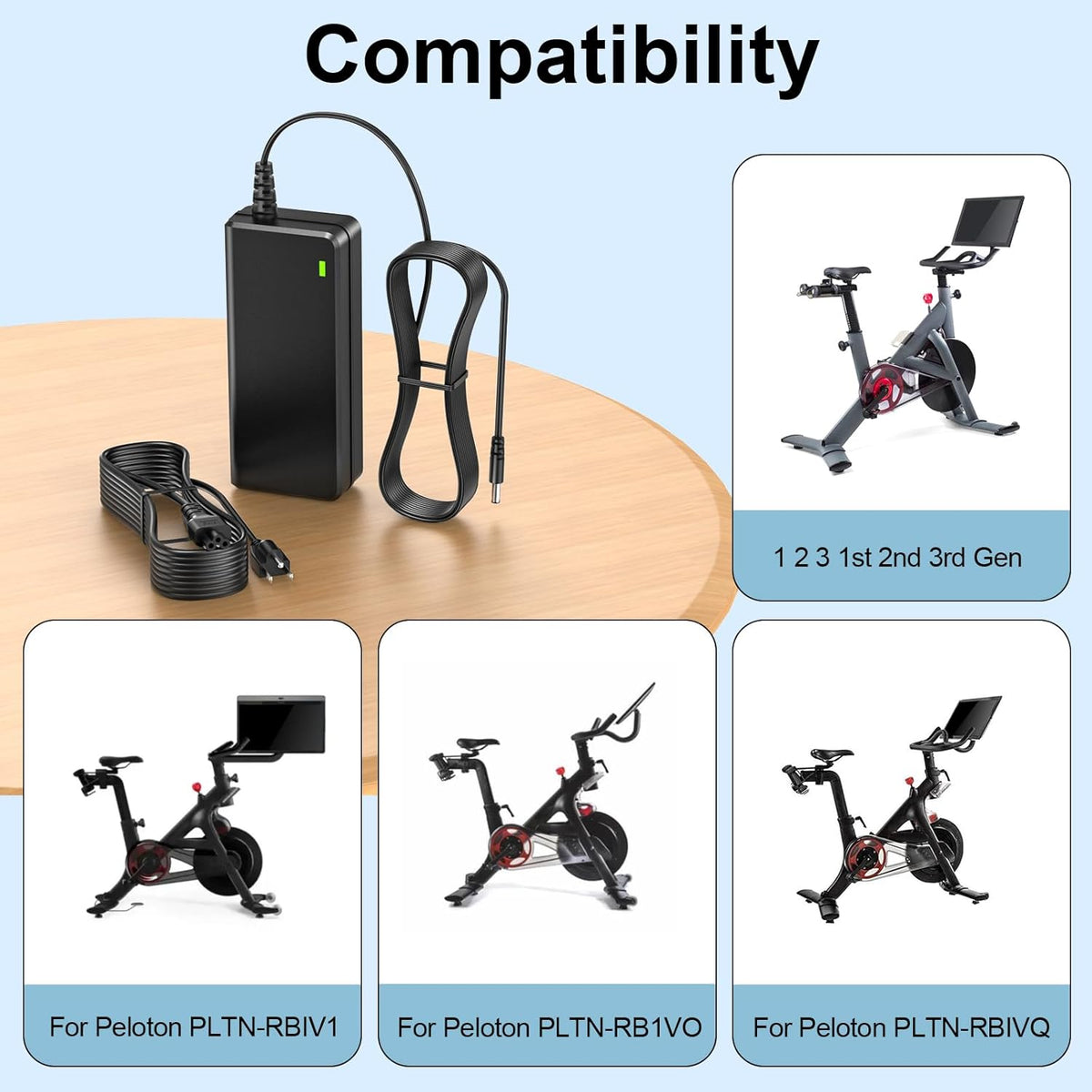 Power Supply Peloton Rb1vq Power Cord For Peloton Exercise Bike