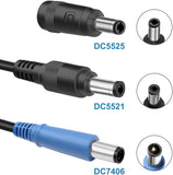 Flgan DC 12V 24V Power Cord 5.5 x 2.1mm Power Supply Cable for Notebook Resmed DS700 DS500