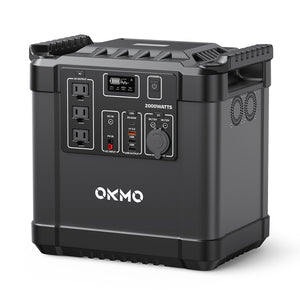 OKMO G2000 Portable Power Station 2000W, 600000mAh 2220Wh Lithium-ion Battery Backup Portable Generator, 200W Max Input, PD 60W, Solar Generator Outage Emergency Power Supply for Outdoors CPAP Camping RV