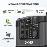 OKMO 1000W 1110Wh Peak 2000W Portable Power Station with 1X OS 100W Solar Emergency Power