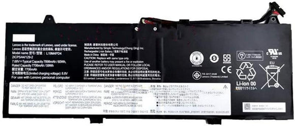 Genuine 7.68V 60Wh 4cell battery for Lenovo L19M4PD4 5B10W84712